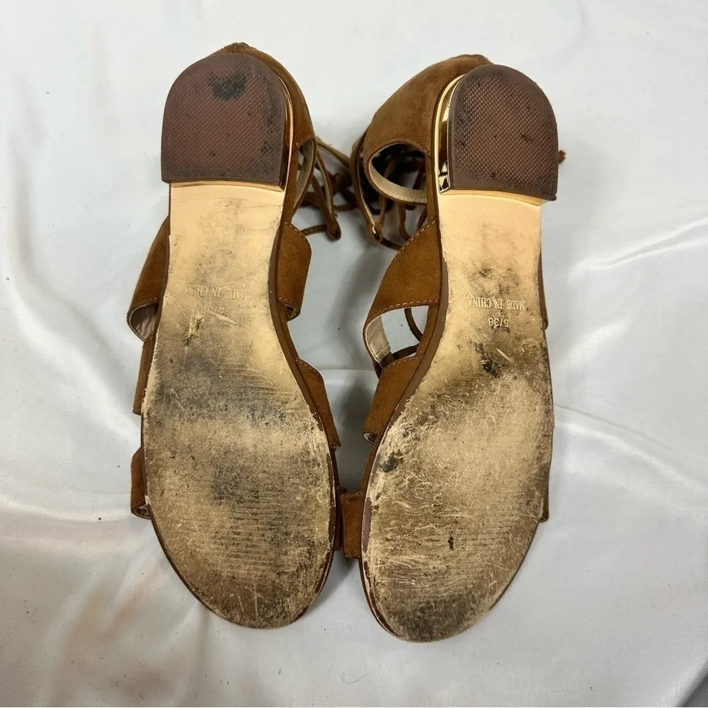 TOPSHOP Tan Gladiator Sandals in Size 8 - Picture 5 of 5